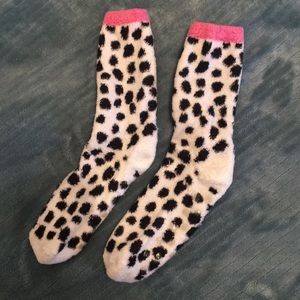 Polka dot fuzzy soft socks (pink, white, black)